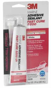 3M Marine Adhesive Sealant 5200 Fast Cure White 3 oz Tube