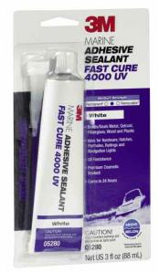 3M Adhesive Sealant Fast Cure 4000 UV White 3oz Tube