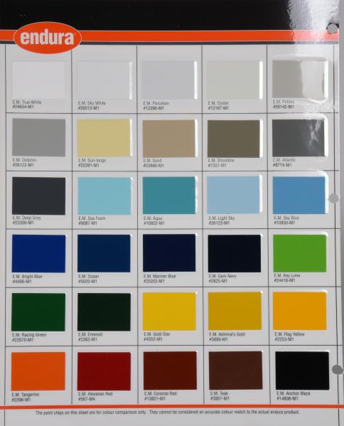 Endura Paint - Awlgrip Marine Paint Color Chart